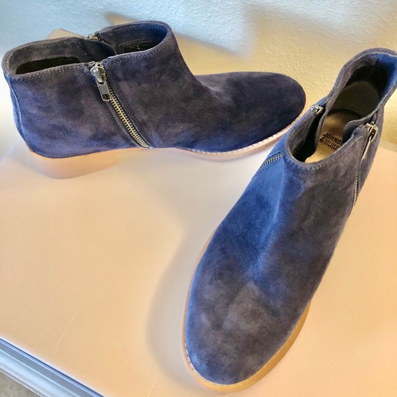 Women’s Blue Suede Ankle Boots - Picture 4 of 6